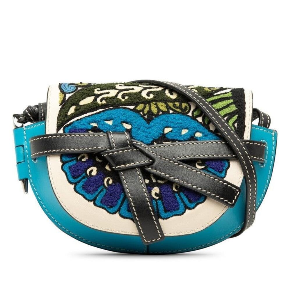 Loewe Gate Mini Floral Leather Shoulder Bag Multicolor